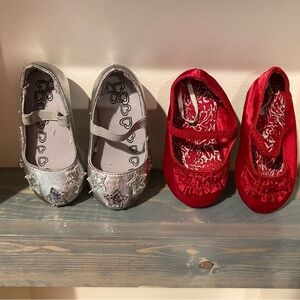 Holiday shoes - Silver and Red Dress Shoes - Size 4
